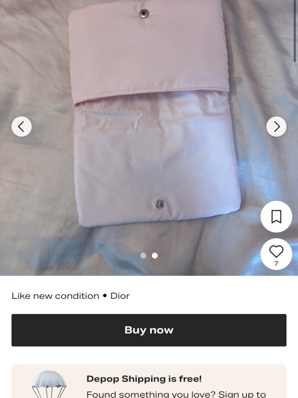 Dior Pink Clutch Bag with Silver Logo - Picture 2 of 3